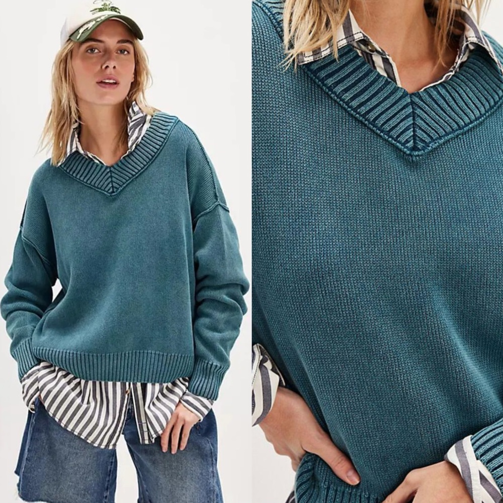 free people high street pullover shaded spruce